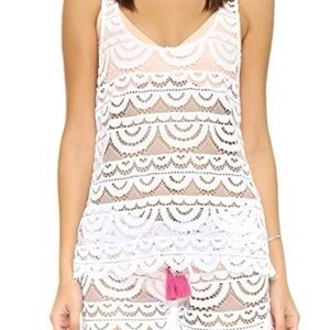 Pilyq White Lace Detail Top and matching short set